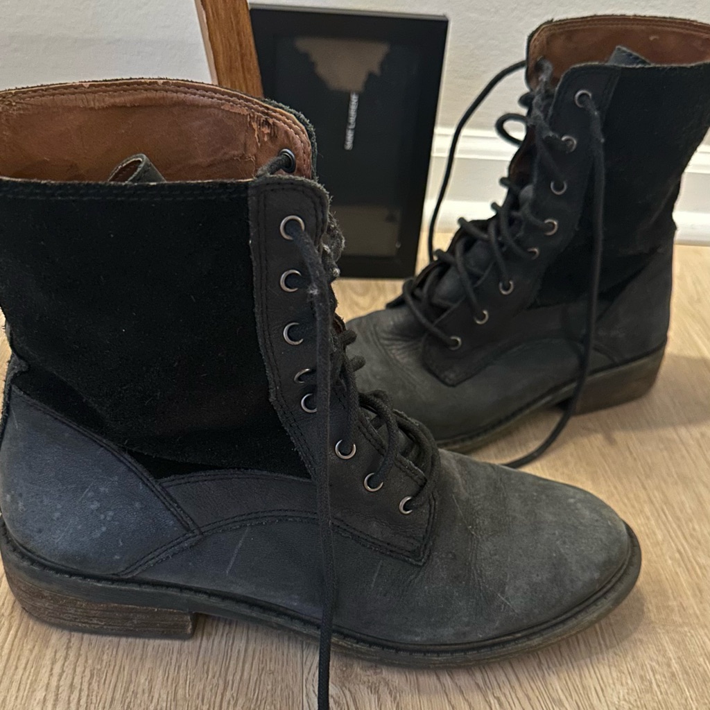 Suede Leather Combat Boots Lucky Brand